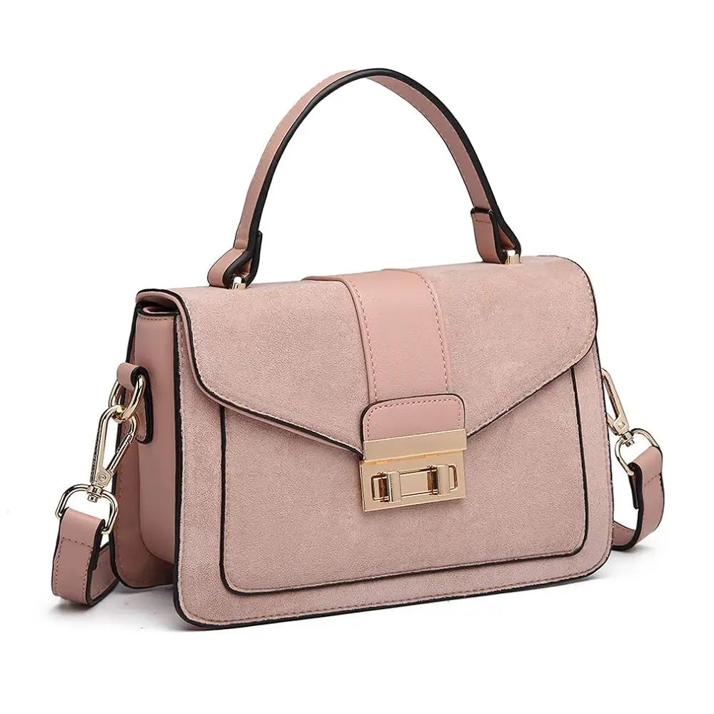 Miss Lulu Crossbody Bag for Women, Small Women's Top-Handle Bags, Suede Handbags for Shopping Traveling