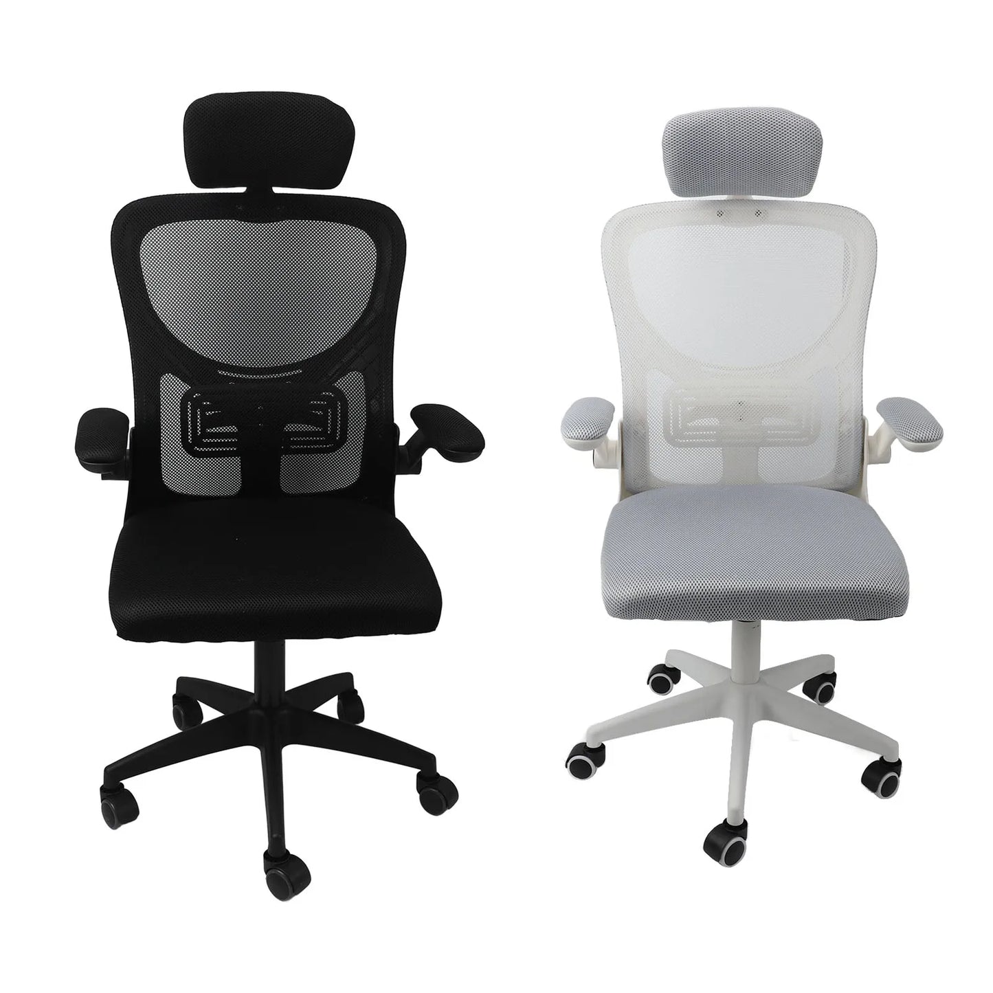 Computer Chair 90 Degree Rotating Armrests Elastic Lumbar Support Comfortable Chair 3D Headrest with 5 Wheels for Home