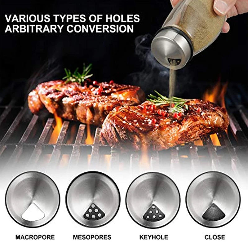 Spice Jar Glass Organizer Pepper Shakers Flavor Container Seasoning Kitchen Salt Pigs Rack Bottle Holder Flavouring Tank Shelf
