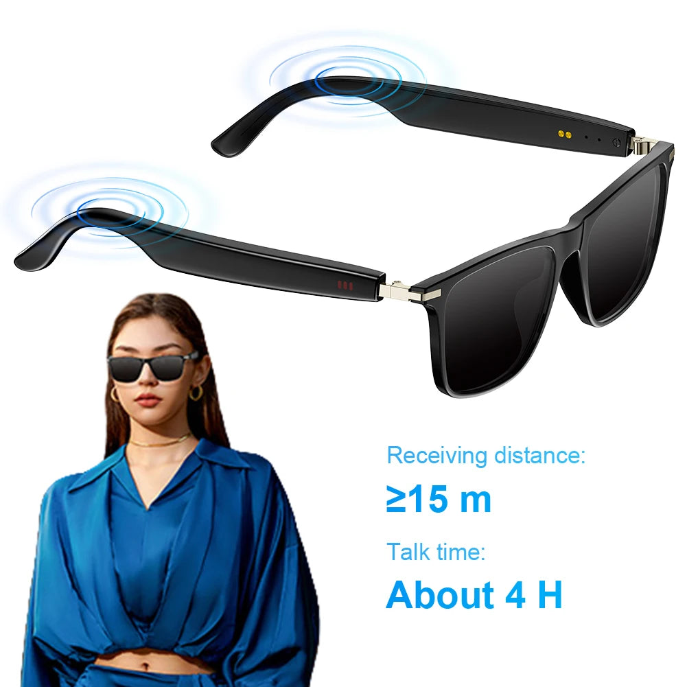 Smart Glasses with AI Translator BT Glasses Hands-Free Music & Calls Outdoor Sports Headphones for Men Women