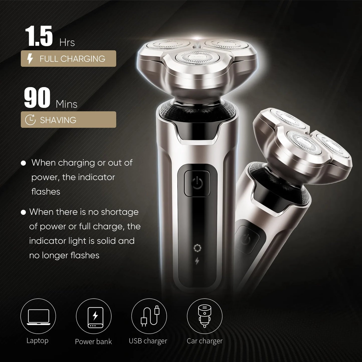 Sejoy 5 in 1 Electric Razor Shaver Barber for Men Rechargeable with Beard Trimmer Portable Shavers for Travel