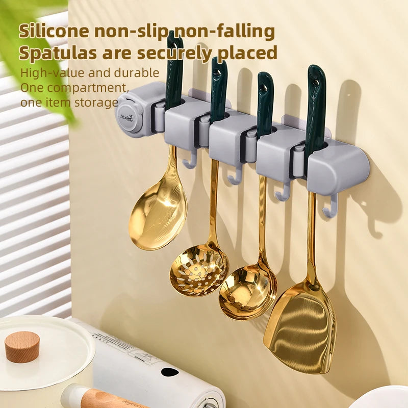 Wall Mounted Mop Organizer Broom Holder Mop Clip Stand Brush Rack Hanging Pipe Hook Kitchen Storage Bathroom Accessories Tools