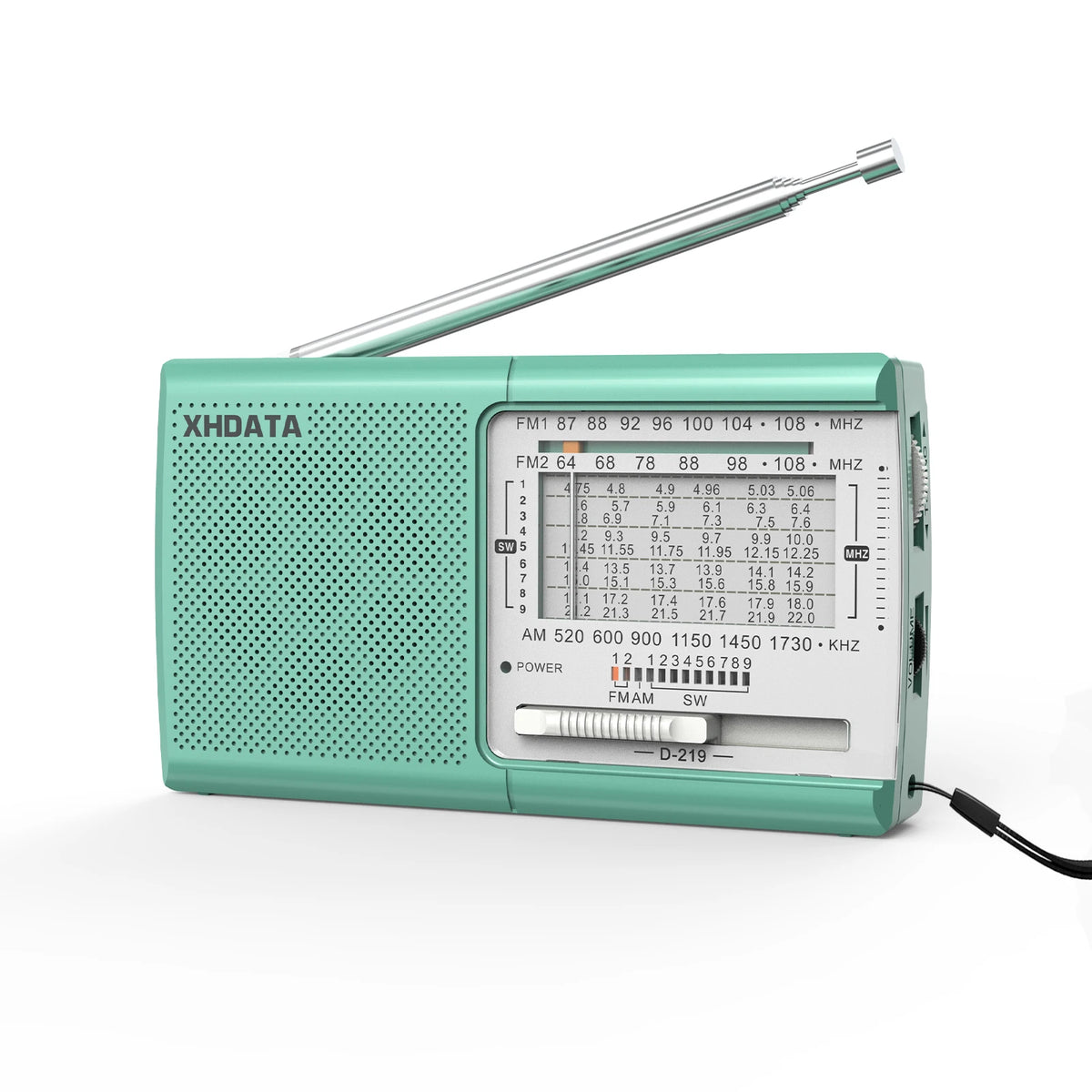 XHDATA D219 Portable Radio AM FM MW Shortwave Receiver Pocket Radio High Sensitivity Multi Band Radio with Speaker Earphone Jack