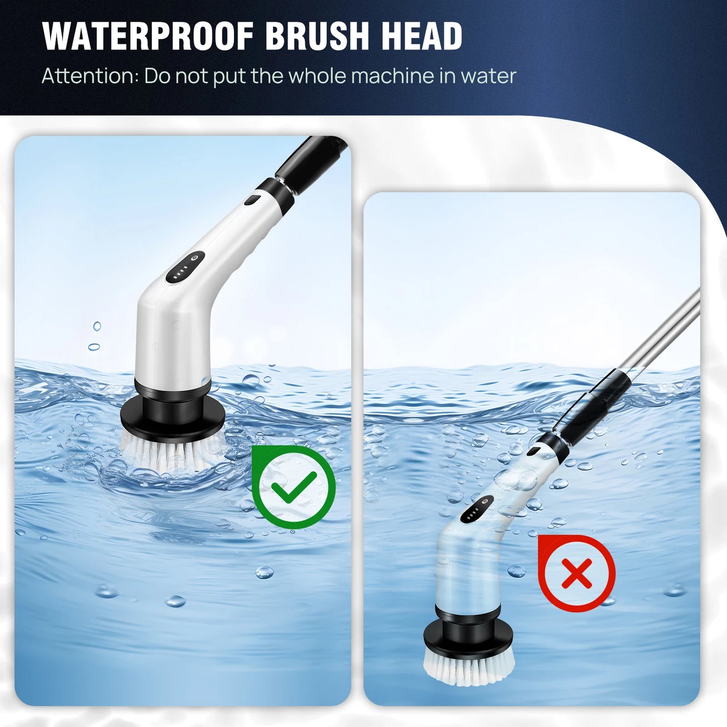 BRIEFNESS Cordless Electric Cleaning Brush 10in1 Multifunctional Spin Scrubber Kitchen Bathroom Rotary Cleaner Household