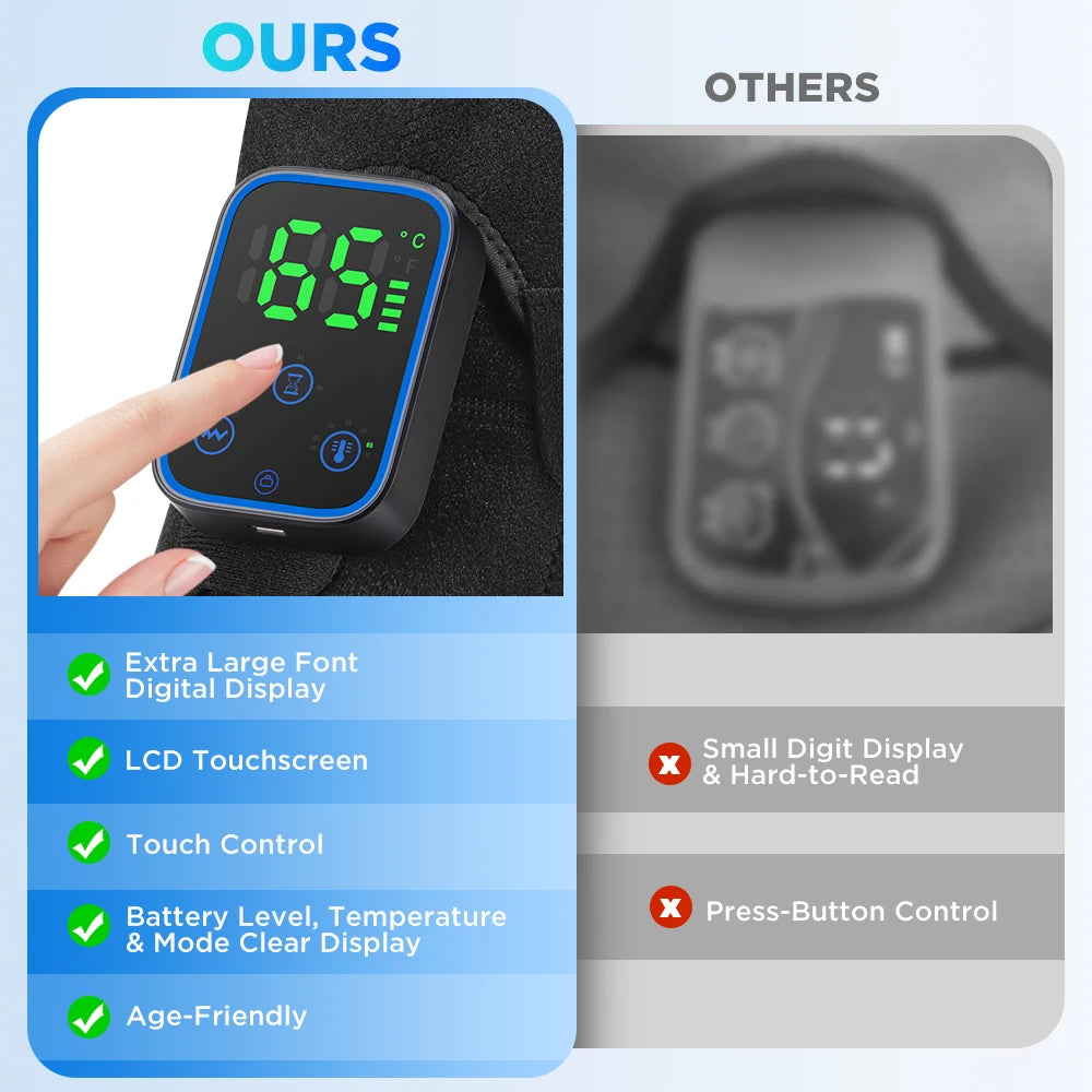 Portable Electric Vibration Shoulder Massager Knee Elbow Massager 3 in 1 Air Pressure Kneading Massager APP Control