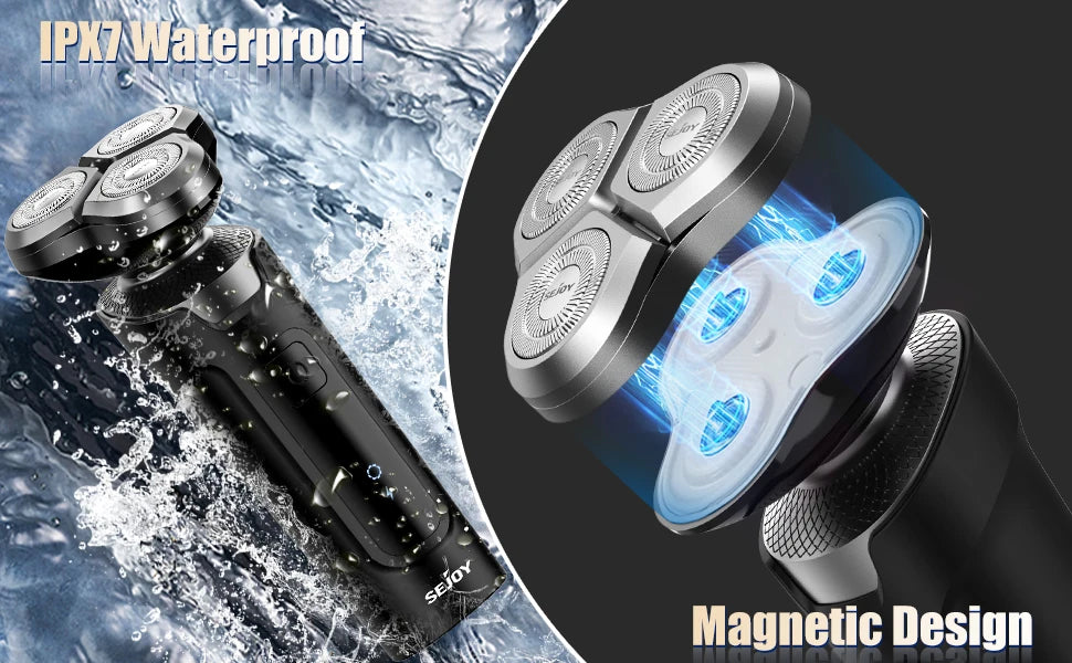 Sejoy Shaver Barber for Men 5 in 1 Electric Razor Rechargeable with Beard Trimmer Lithium Battery Portable Shavers for Travel