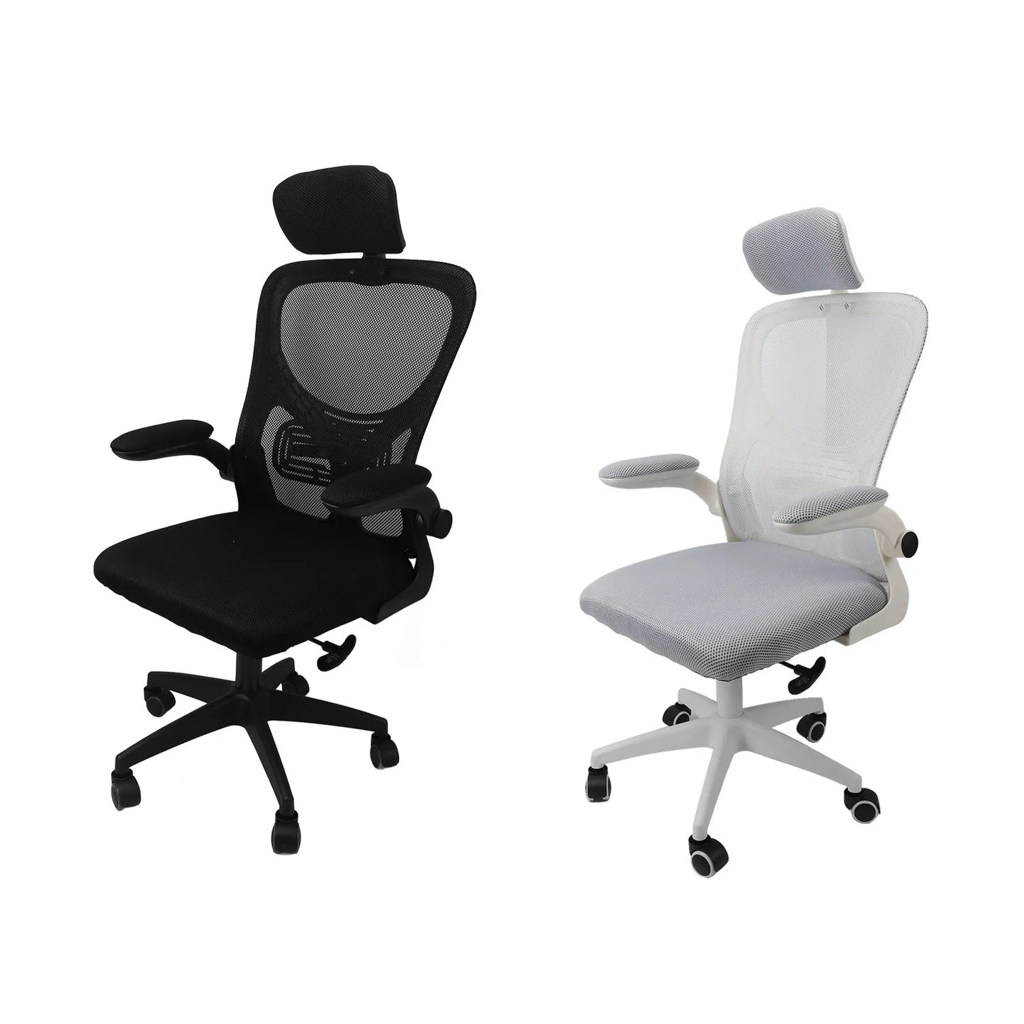 Computer Chair 90 Degree Rotating Armrests Elastic Lumbar Support Comfortable Chair 3D Headrest with 5 Wheels for Home