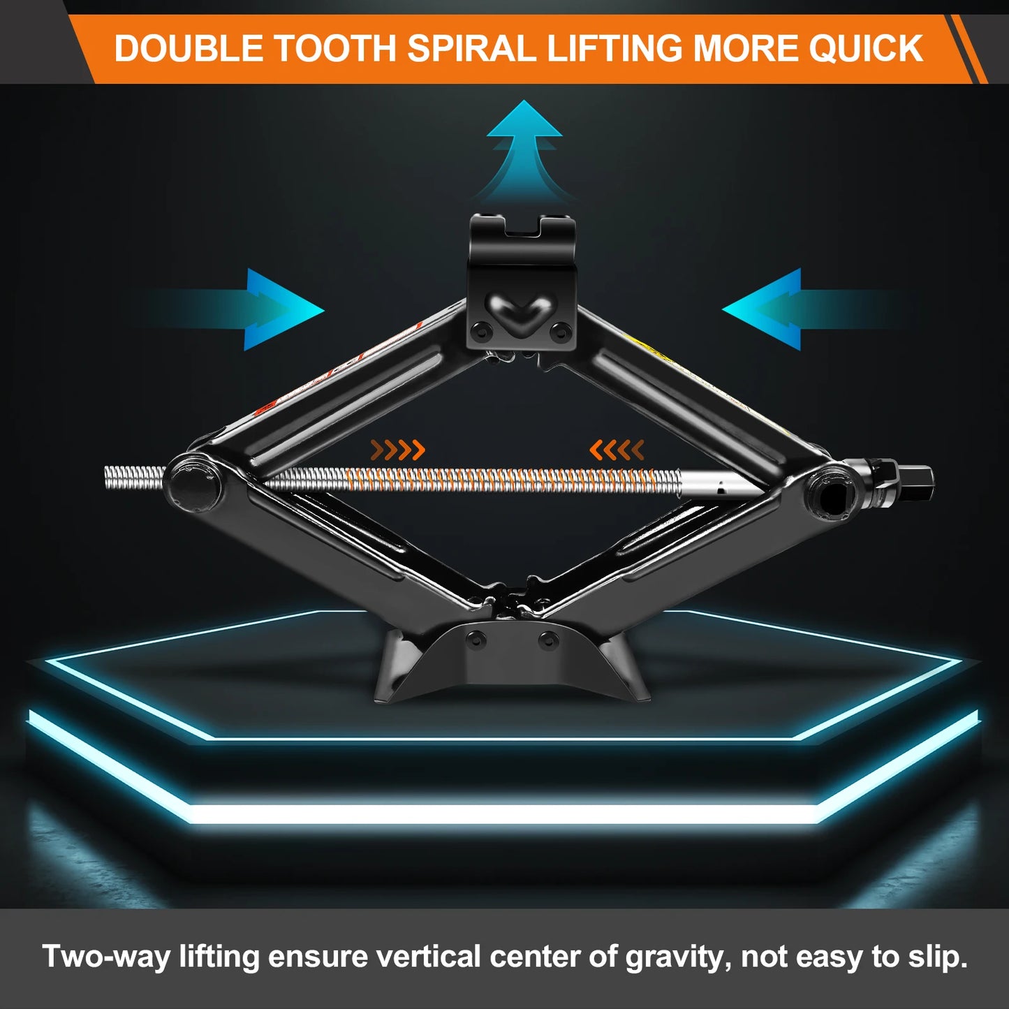 DayPlus Scissor Jack,Compact Car Jack 2 Ton/4409 LBS,105 to 385mm Lifting Range,with Hexagonal Lug Wrench for Cars/SUVS/Sedans