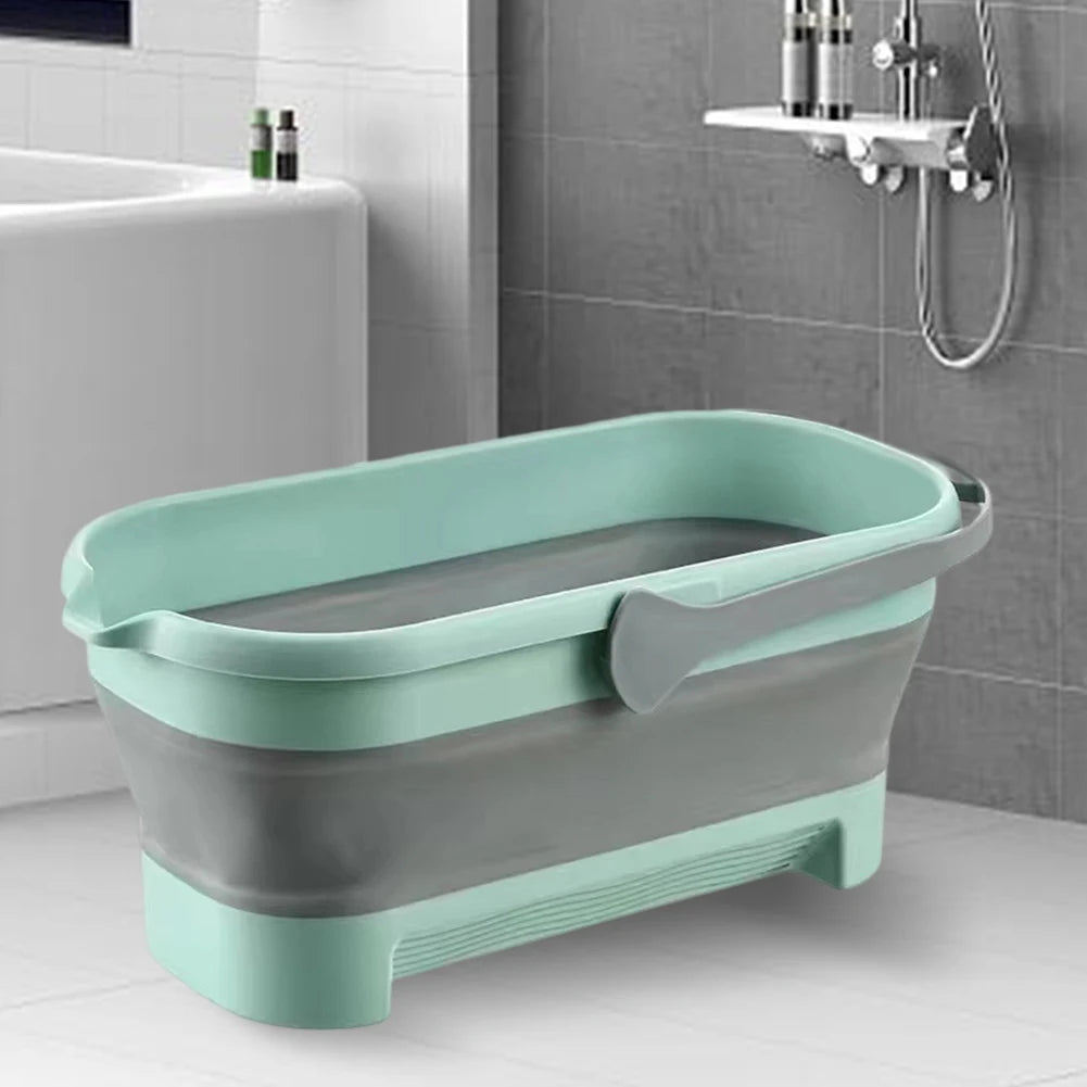 Collapsible Bucket Portable Folding Bucket Car Wash Basin Silicone Washing Bucket Camping Home Foldable Cleaning Mop Bucket