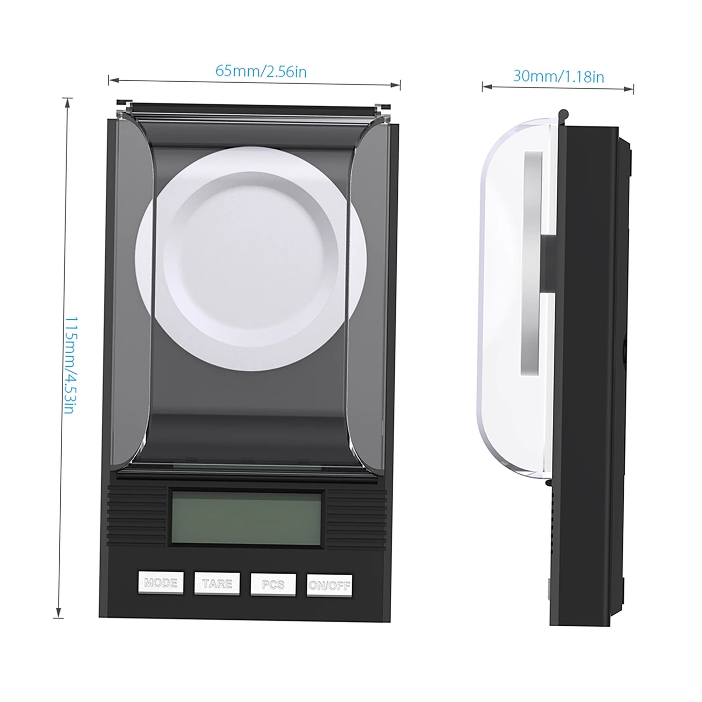 Jewelry Scale Digital Milligram Pocket Scale Mini Jewelry Gold Powder Weigh Scales with Calibration Weights Tweezers