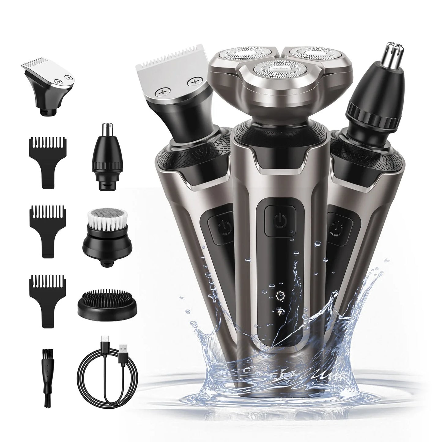 Sejoy 5 in 1 Electric Razor Shaver Barber for Men Rechargeable with Beard Trimmer Portable Shavers for Travel