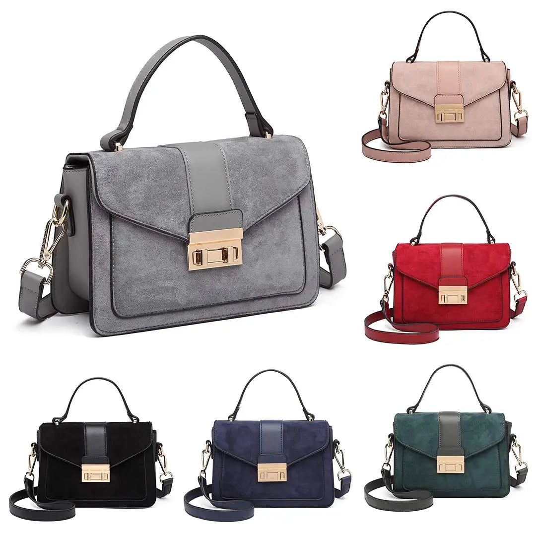 Miss Lulu Crossbody Bag for Women, Small Women's Top-Handle Bags, Suede Handbags for Shopping Traveling