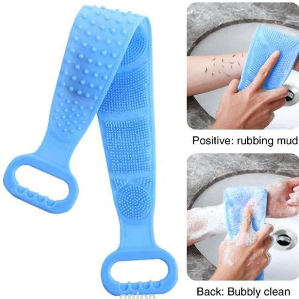Silicone body exfoliating brush for back, shower, massage, cleansing, exfoliation and rejuvenation, a back cleaning tool