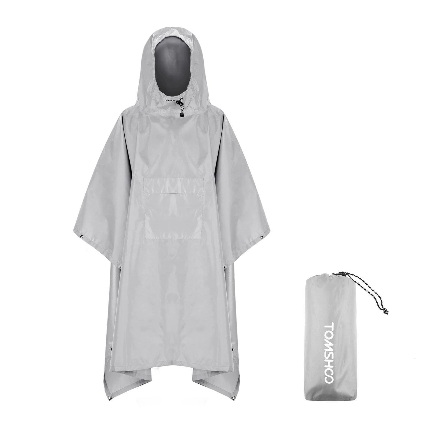 Hooded Lightweight Rain Poncho with Pocket | Waterproof Rain Gear & Sun Shelter for Camping, Hiking & Travel