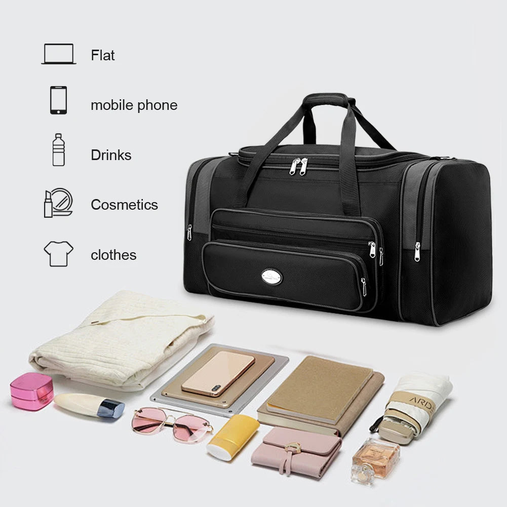 Travel Duffle Bag for Men Women with Shoe Compartment Weekender Bag Adjustable Strap Gym Bag Tote Bag for Sports Bussiness Trip