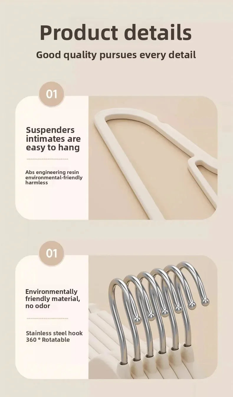 Home Use Flocking Clothes Hanger Anti-Slip Shirt Drying Rack Store Shoulder Corner Seamless Hanging Closet Storage Tool