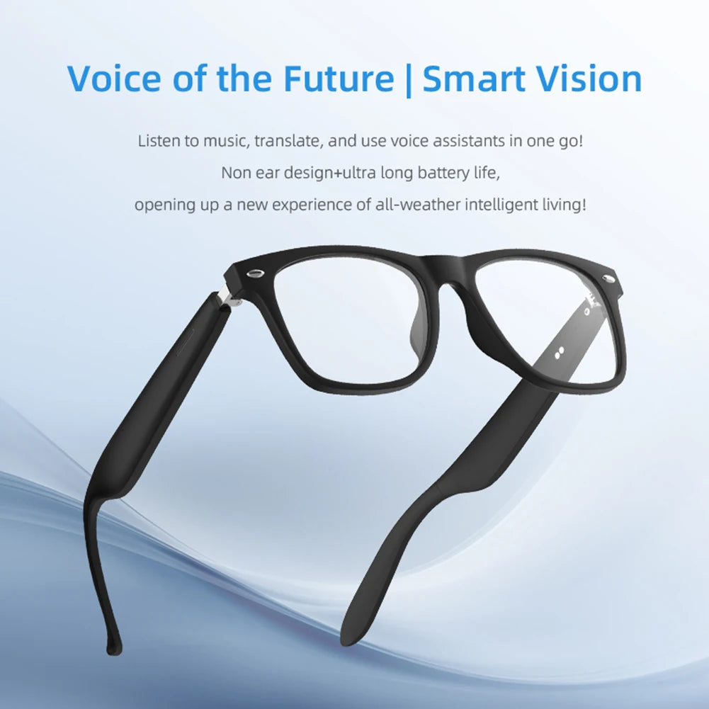 AI Intelligent Translation Glasses Music Headphones Glasses Bluetooth-Compatible Support Above 130 Languages for Outdoor Travel