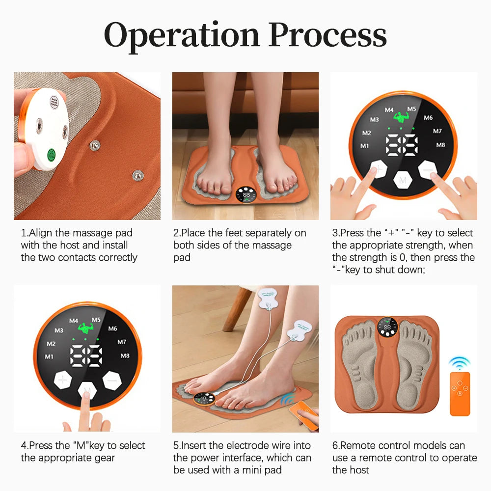 Smart Foot Massager Pad Muscle Relax Feet Acupoints Massage Electric Muscle Stimulation Improve Blood Circulation Health Care