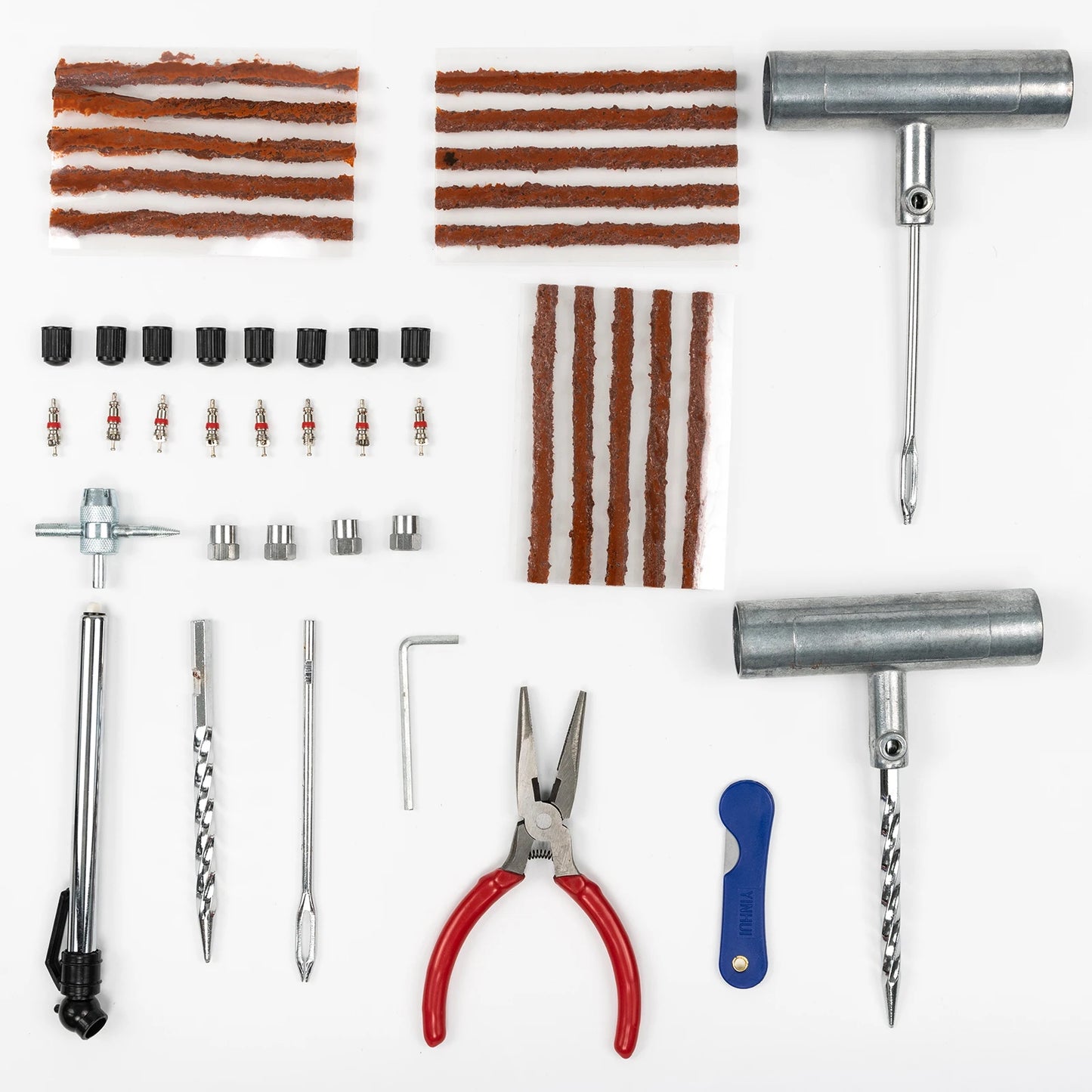 Portable Car Tire Repair Kit 45Pcs DIY Easy Repair Tyre Puncture Repair Tool For Car Motorcycles ATVS Lawnmowers Tractors Trucks