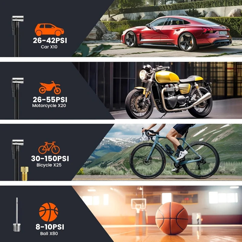 Car wireless inflator portable car auto inflator small sedan tire inflator motorcycle bicycle basketball inflator carryable