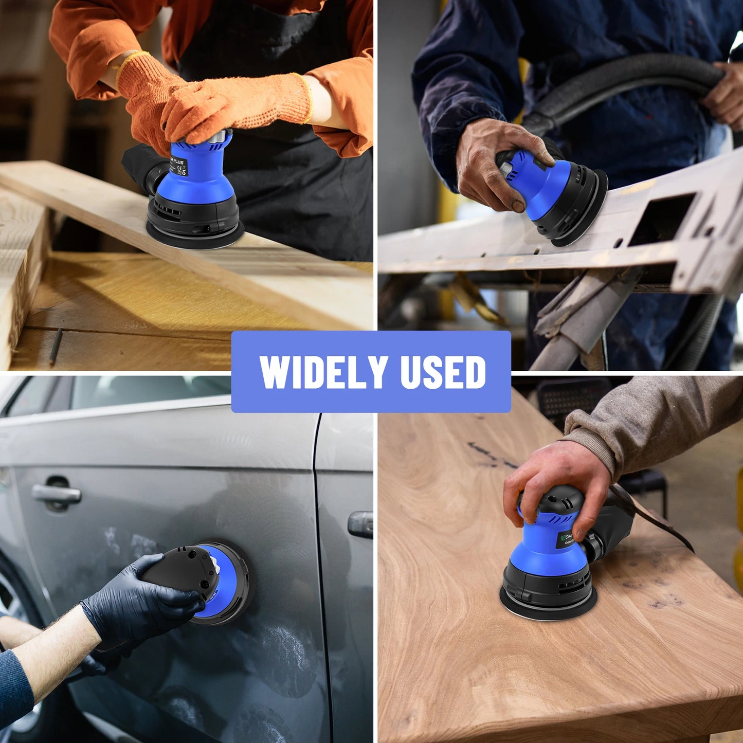 Electric sander, 6-speed track-type sander, suitable for sanding and polishing wood, furniture, metal and car surfaces