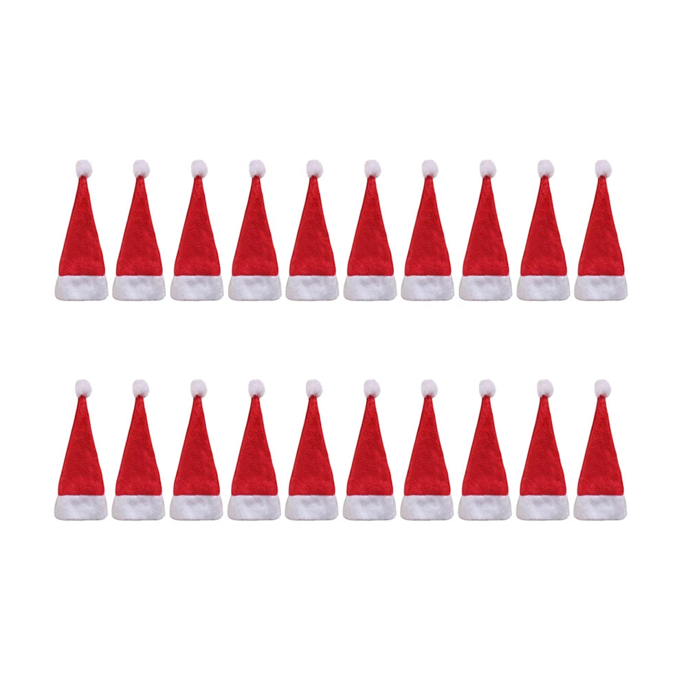 Mini Candy Christmas Hat Classic Decoration Christmas Lollipop Cap Festival Party Supplies for Kitchen Utensils Soda Wine Bottle