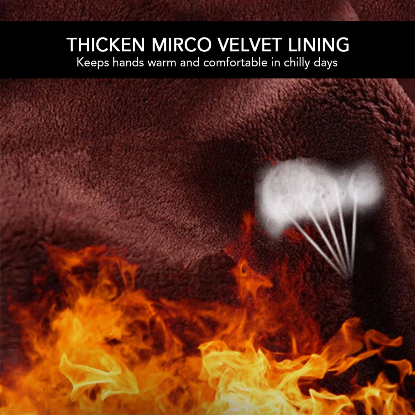 Windproof warm fleece gloves for women, touch screen, all sizes black