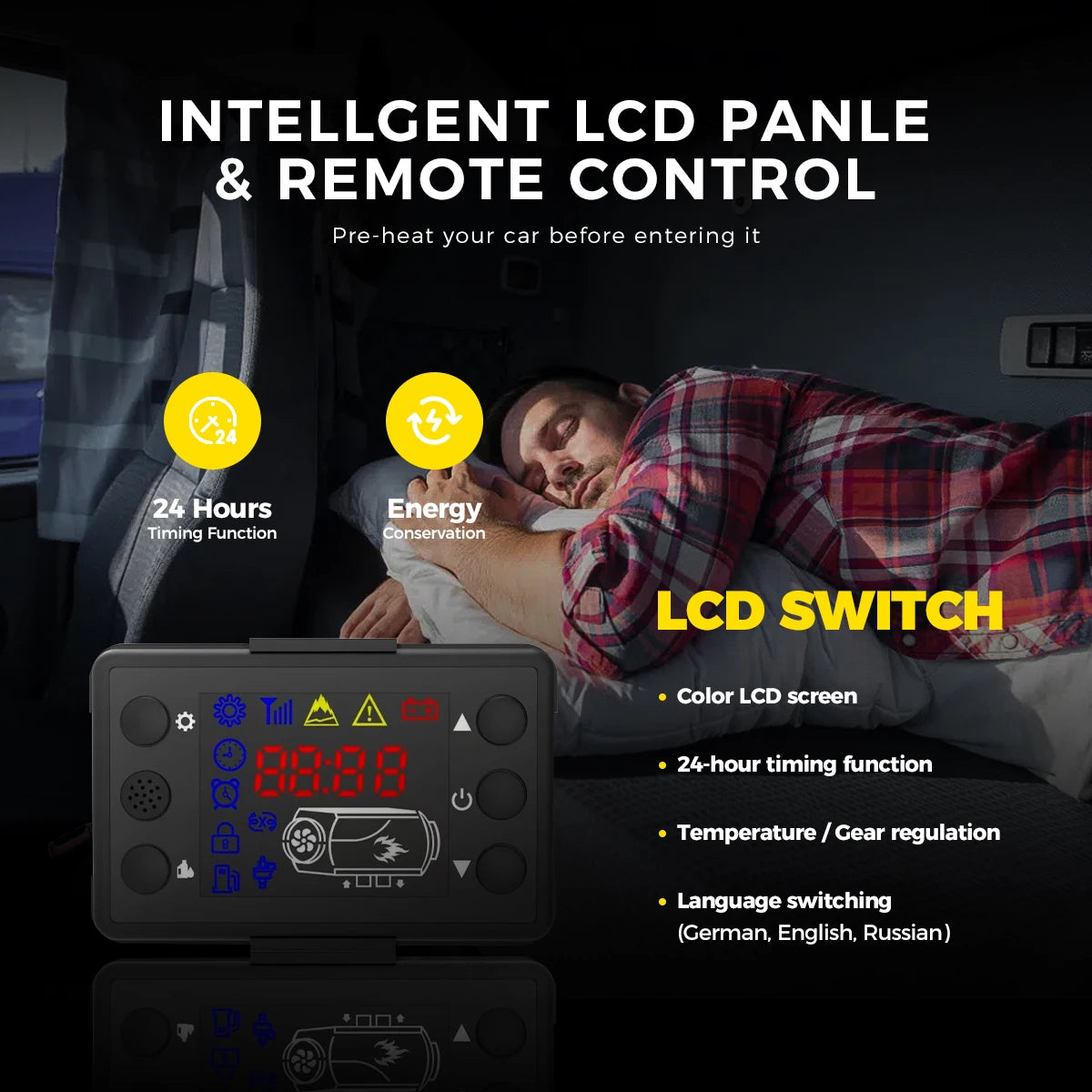 8KW Diesel Air Heater 12V/24V/220V Parking Heater With LCD Panel Remote Control Rapid Heating Car Heater For Truck Boat Factory