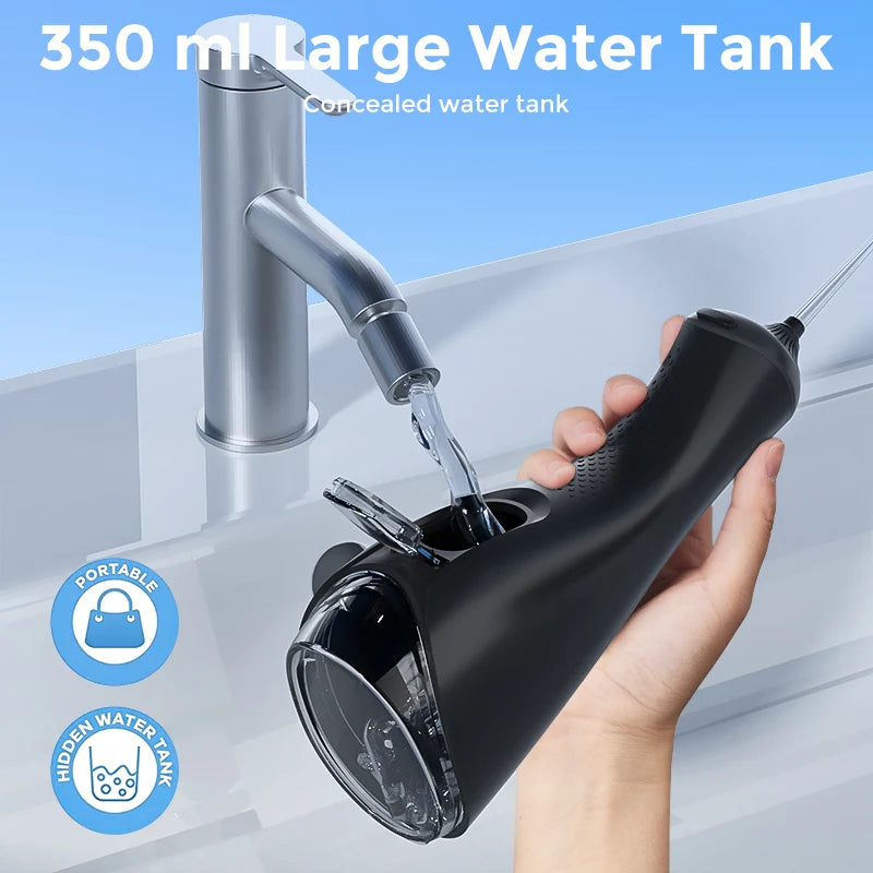 Sejoy Electric Oral Irrigator Water Dental Flosser Pick for Teeth Cordless 350ML Water Tank,6 Cleaning Modes, IPX7 for Travel