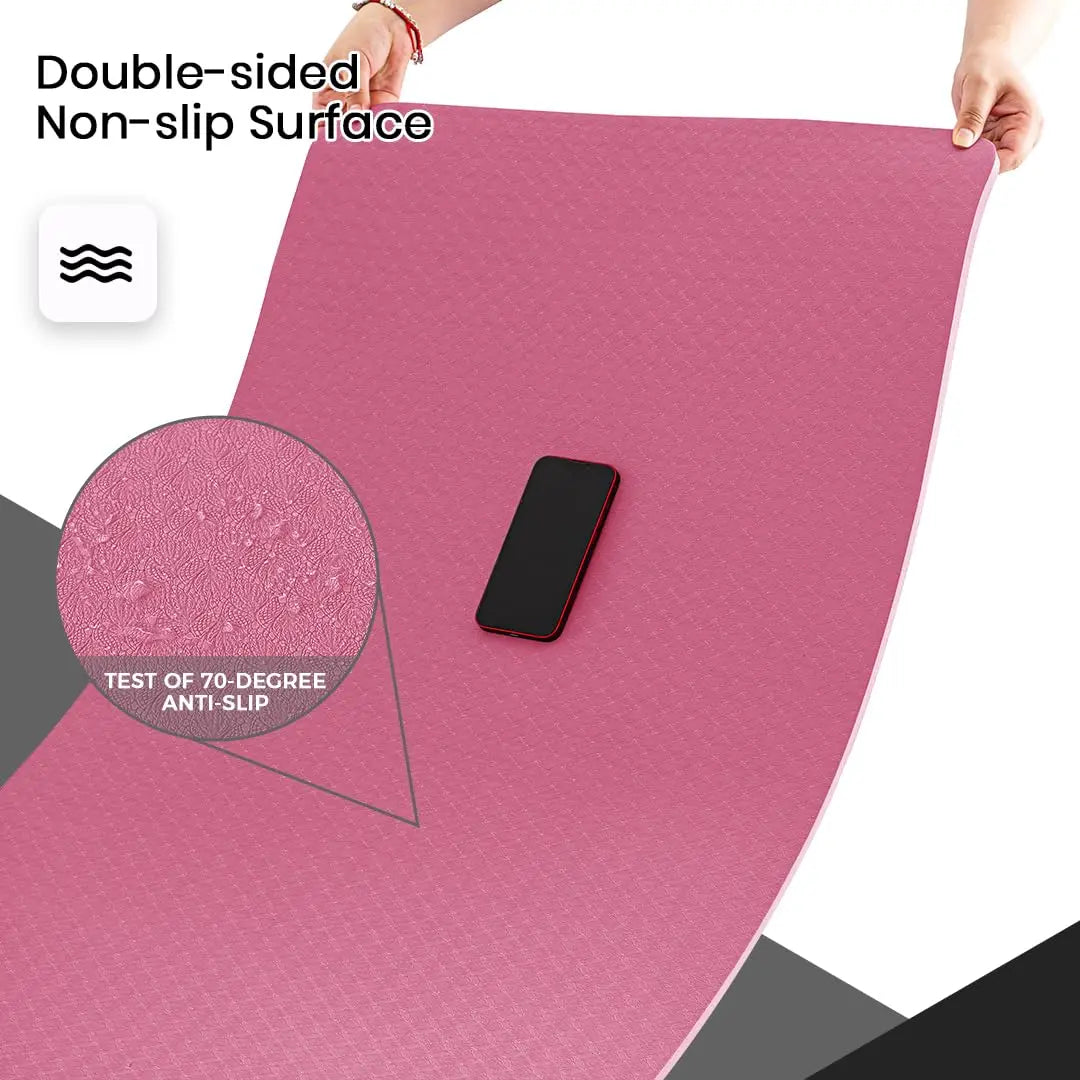 Good Nite Yoga Mat Gymnastics Pilates Exercise Mat for Women Non-Slip Thick 6mm with Carry Strap Tpe 183 x 61 x 1cm