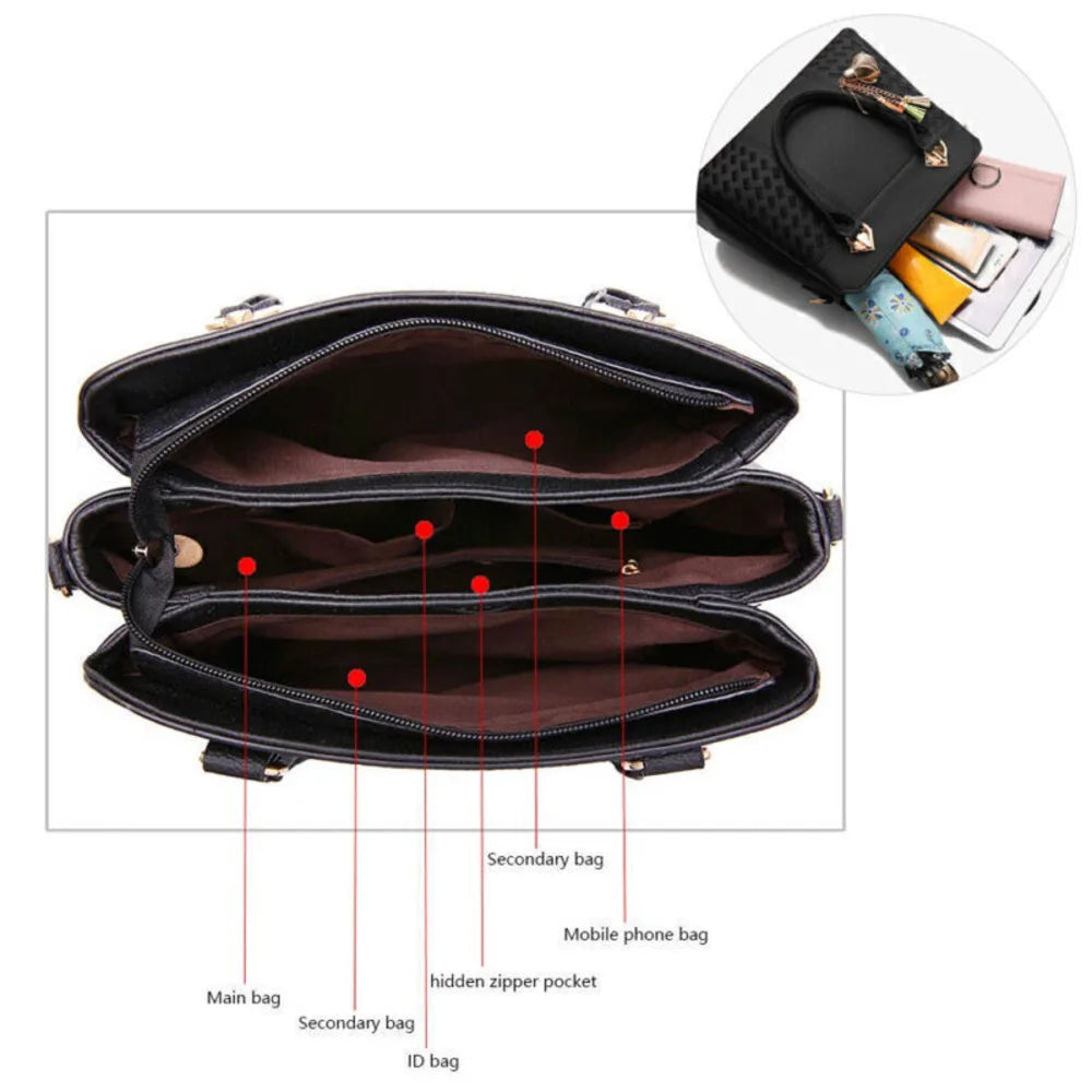 Ladies Handbag Designer Shoulder Tote Bag Women Purse Crossbody Leather Handbags