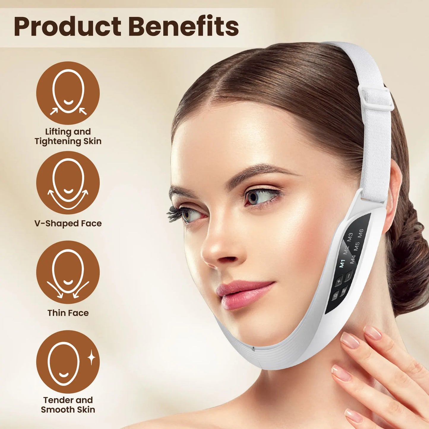 EMS Face Lifting Massager Anti Wrinkle Facial Massager V-Face Lift Device Face Slimming Remover Double Chin LED Photon Therapy