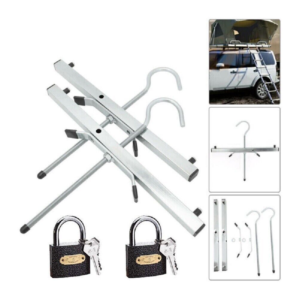 Universal Heavy Duty Ladder Roof Rack Clamp Clamps Lockable Free 2Locks Lockable
