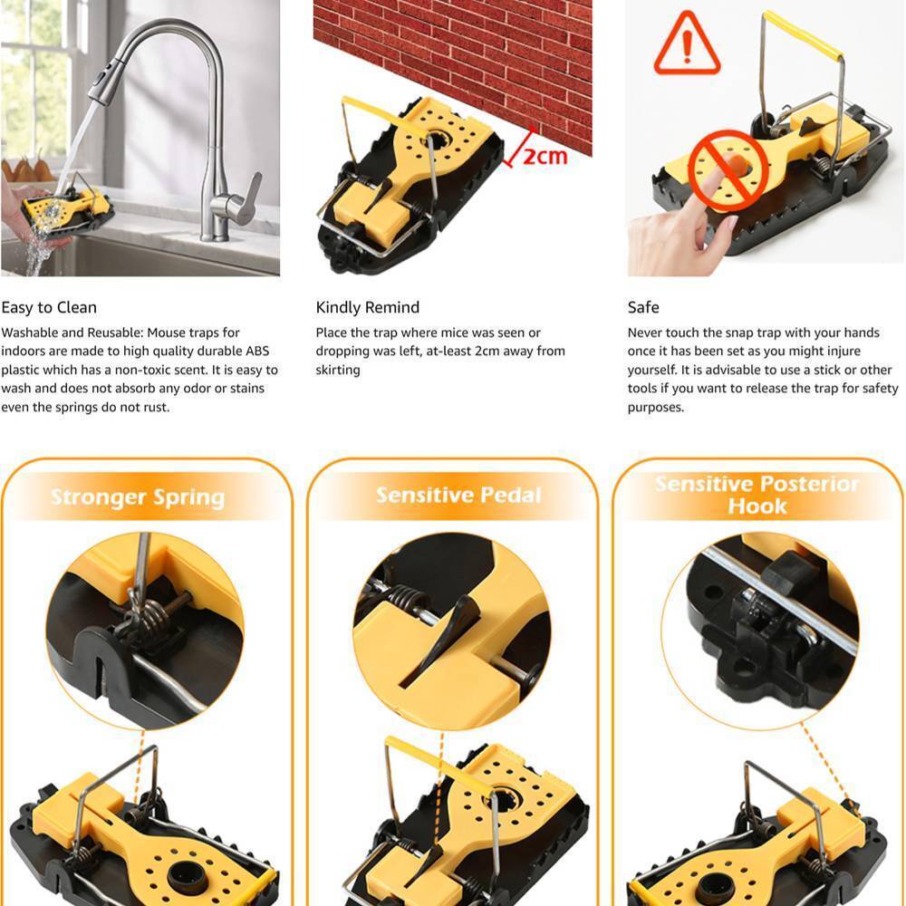 6 X Rat Catching Metal Traps Heavy Duty Snap Mousetrap Bait Pest Catcher UK