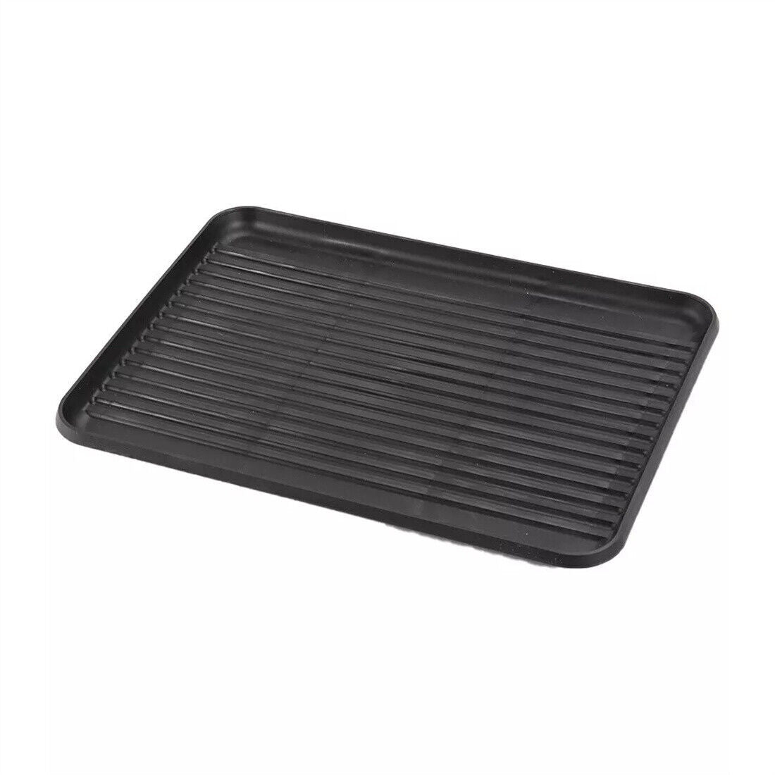 Black Large Dish Drainer Rack With Drip Tray Cutlery Holder Plate Kitchen SinK