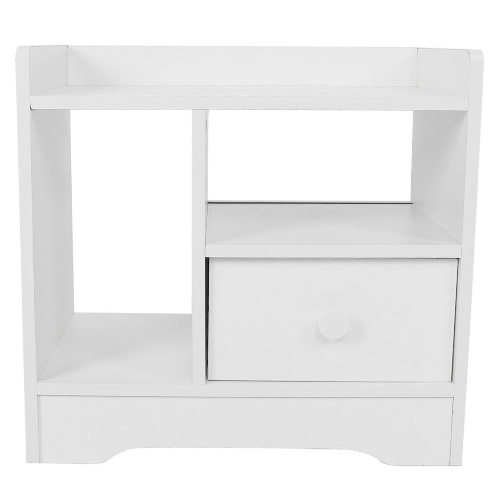 Bedroom Bedside Table Night Stand Cabinet With Drawer Home Storage Organizer White