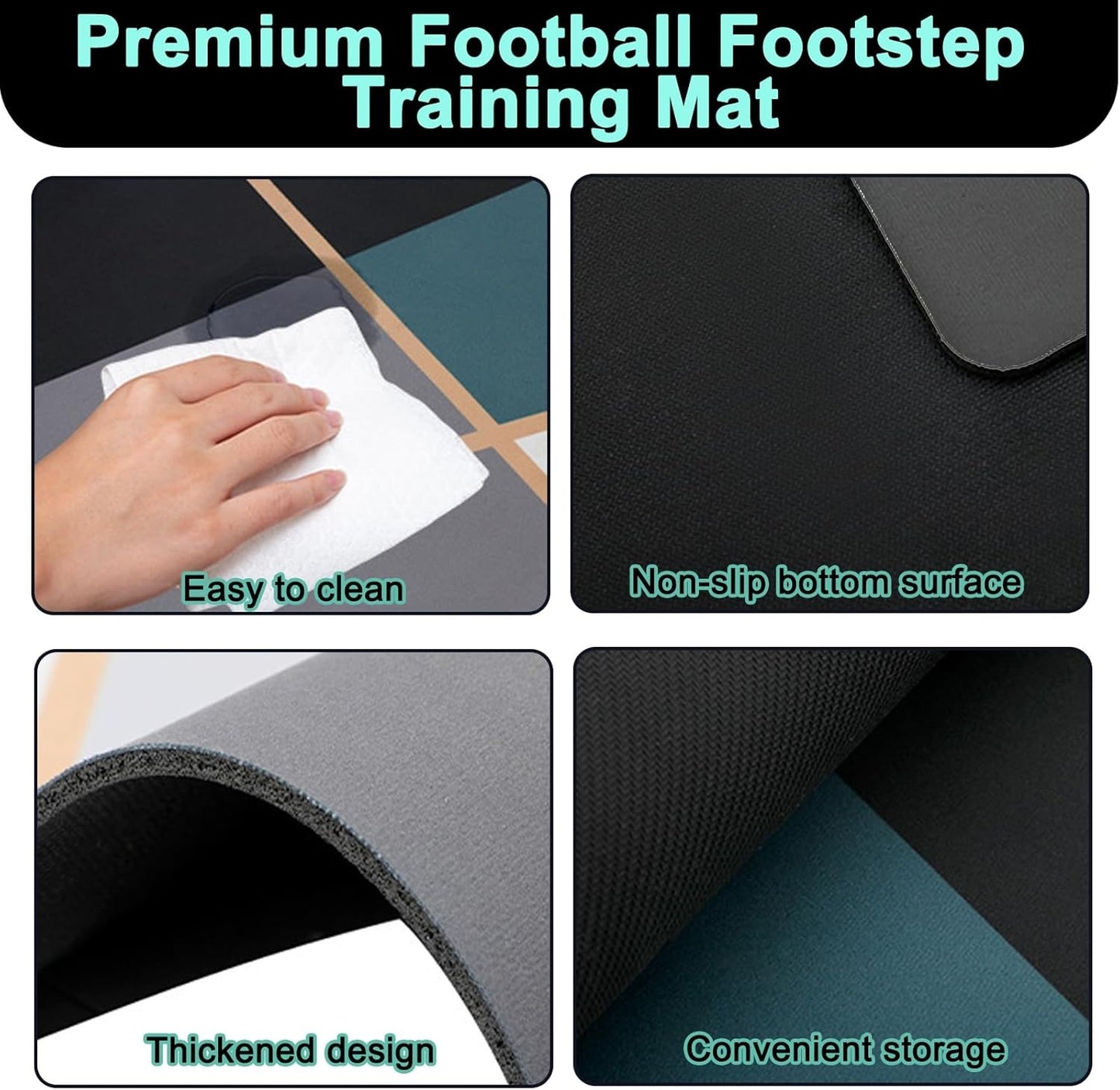 Soccer Football Training Mat Carpet Non Slip For Kids Adults Solo Practice