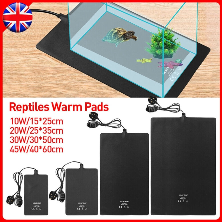 PVC Reptile Vivarium Heat Mats Heating With Temperature Adjustment - 4 Sizes New