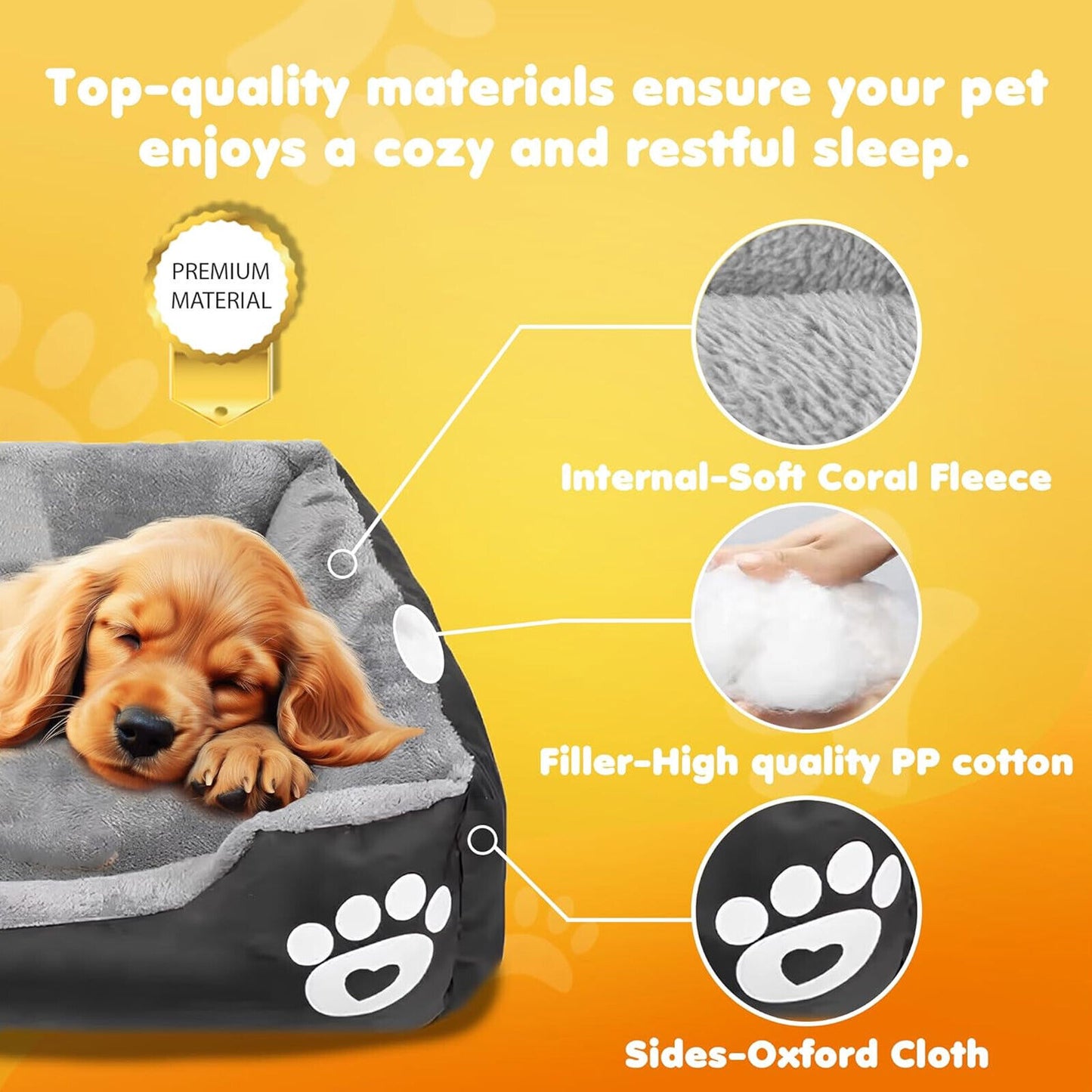 Pet Dog Bed Cat Beds Luxury Soft Washable Puppy Cushion Warm Pet Basket- 90 70CM