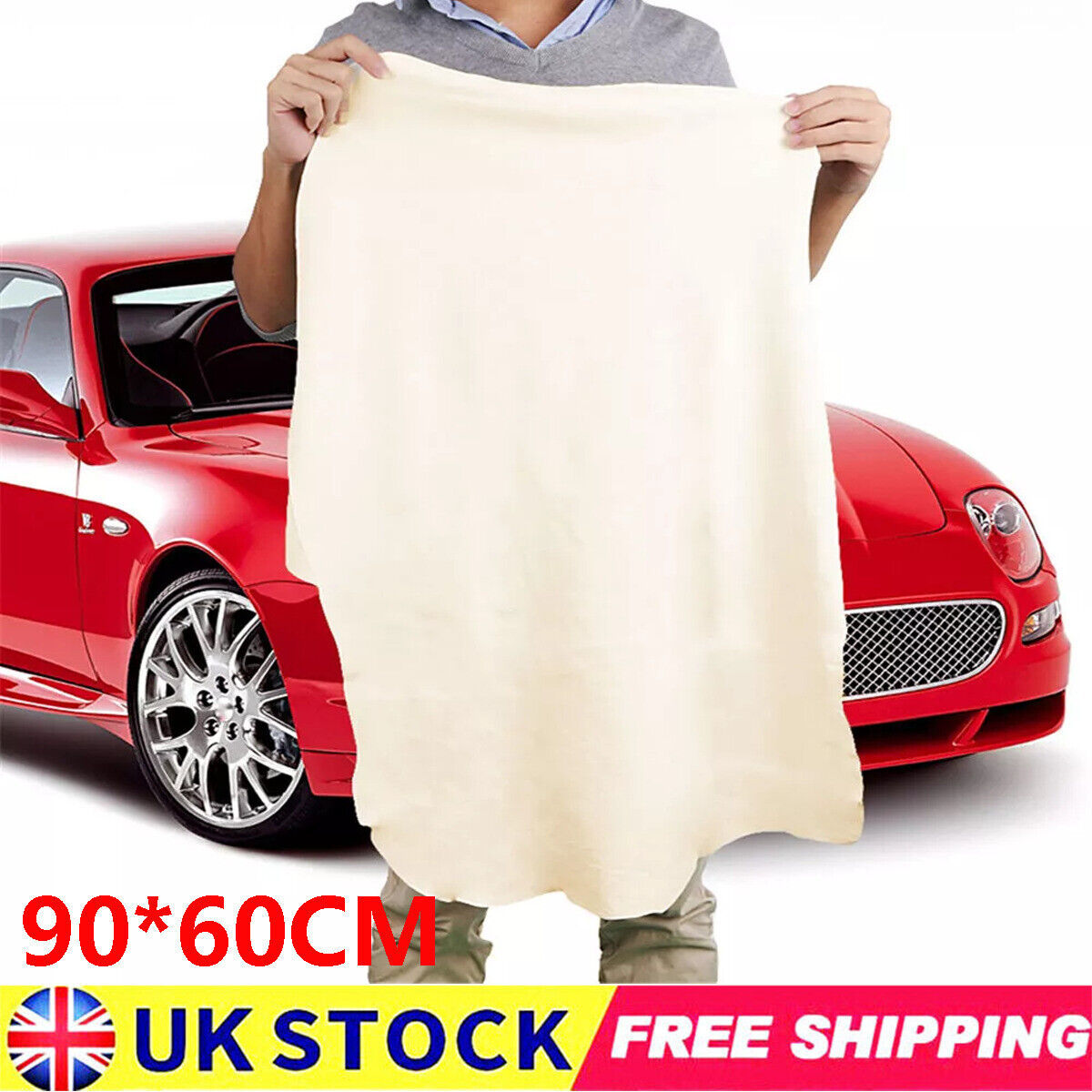 Large Natural Chamois Leather Car Cleaning Cloth Washing Absorbent Drying Towel