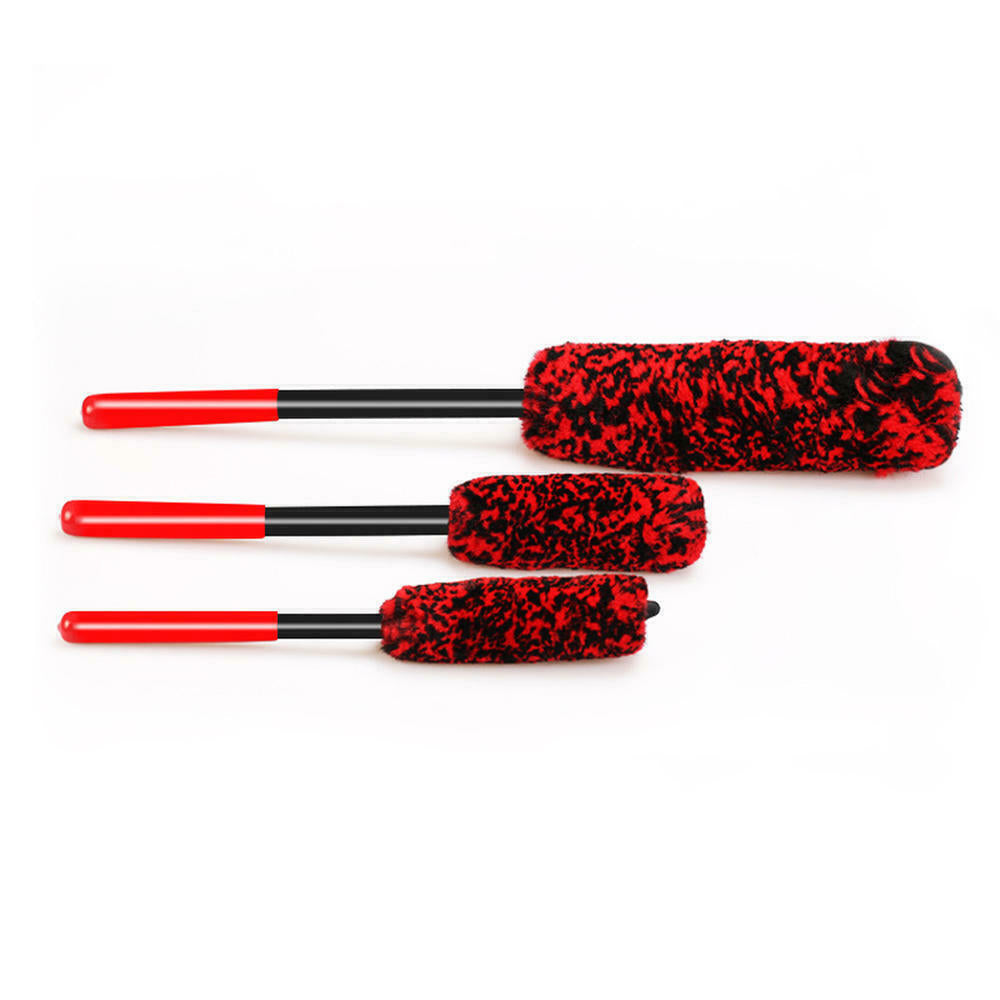 3X Set Wheel Woolies Luxury Super Plush Soft Alloy Wheel Cleaning Brush Kit UK