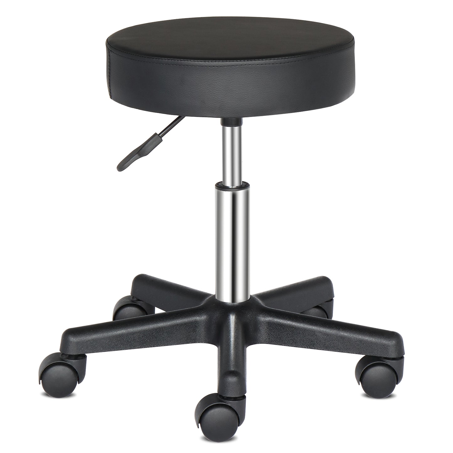 Round Stool Plastic Arch Feet Rotation Bar Stool Black