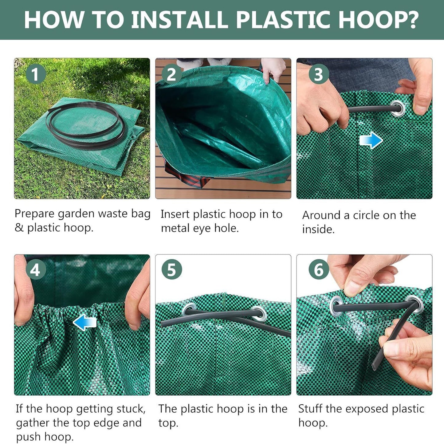 2 500L Heavy Duty Garden Waste Bags With Handles, Reusable Construction Bags UK