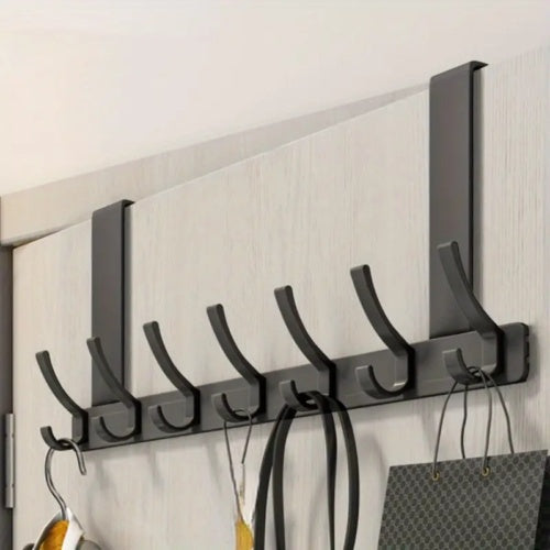 Key Coat Clothes Door Holder Rack Hook Wall Mounted Hanger 6 Hooks Aluminum