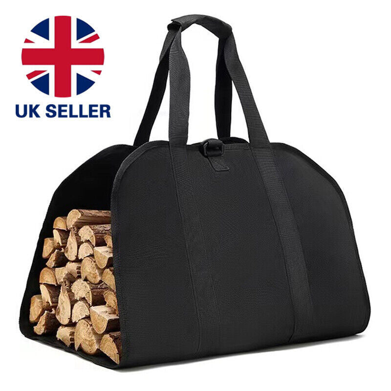 Firewood Log Carrier Canvas Durable Firepalce Wood Bag W Reinforce Straps