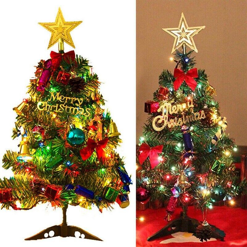 60 Long Tabletop Artificial Small Mini Christmas Tree W LED Lights Ornament
