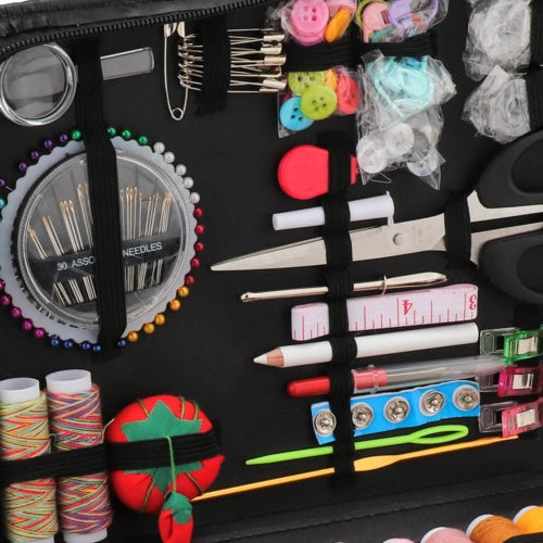201X Large Portable Sewing Kit Home Travel Case Needles Thread Scissors Set Box