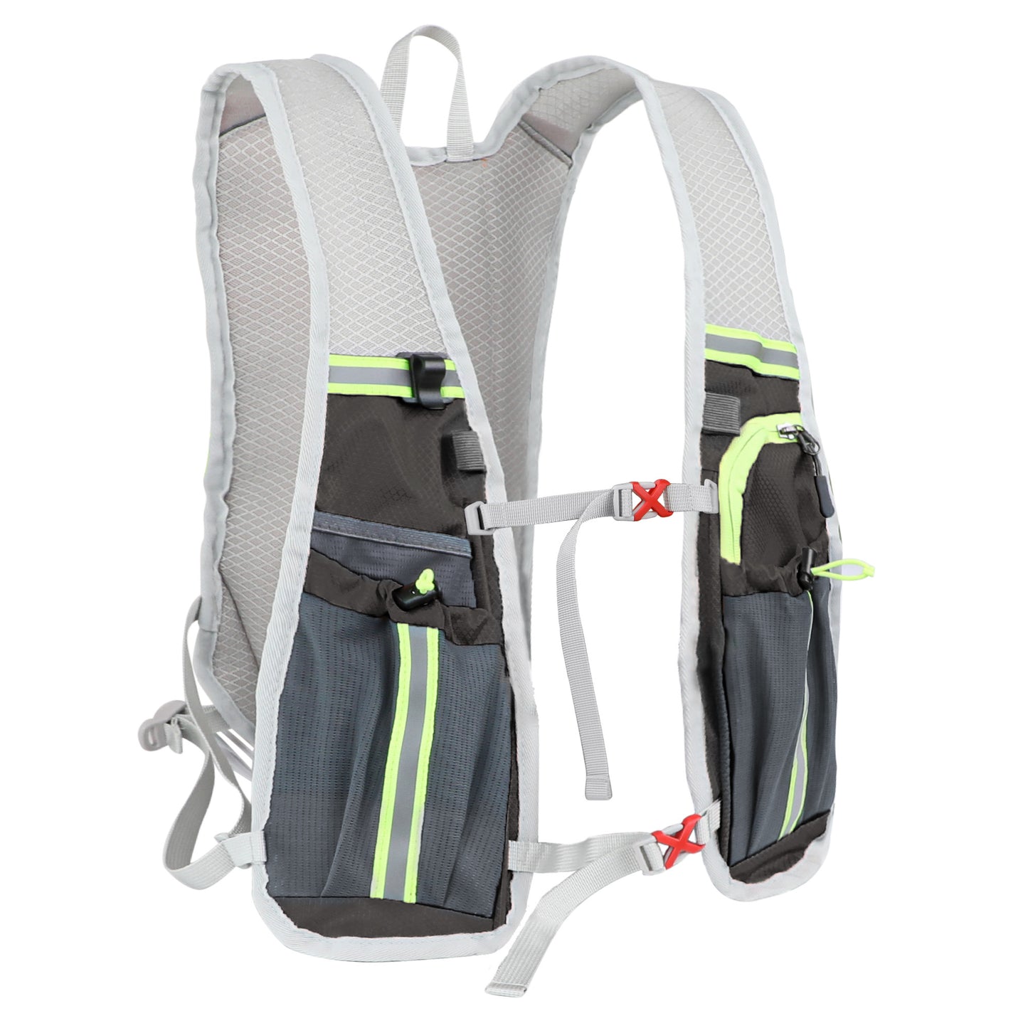 Nepfaivy Running Vest Hydration Backpack - Lightweight And Reflective Running Hydration Vest With Multi-pouches, Breathable And Adjustable Running Backpacks For Outdoor Running Cycling Climbing