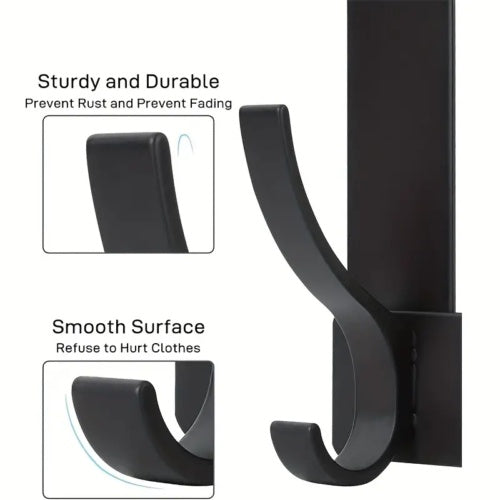 Key Coat Clothes Door Holder Rack Hook Wall Mounted Hanger 6 Hooks Aluminum