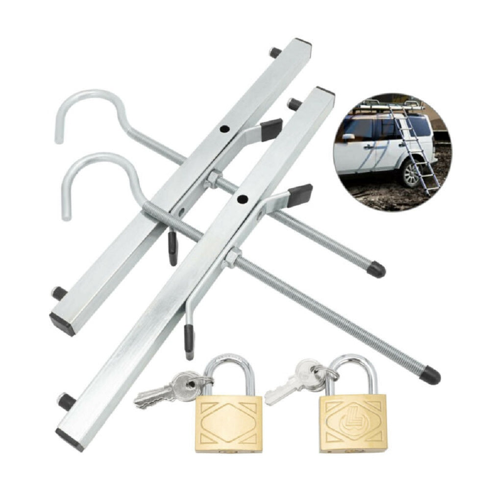 Universal Heavy Duty Ladder Roof Rack Clamp Clamps Lockable Free 2Locks Lockable